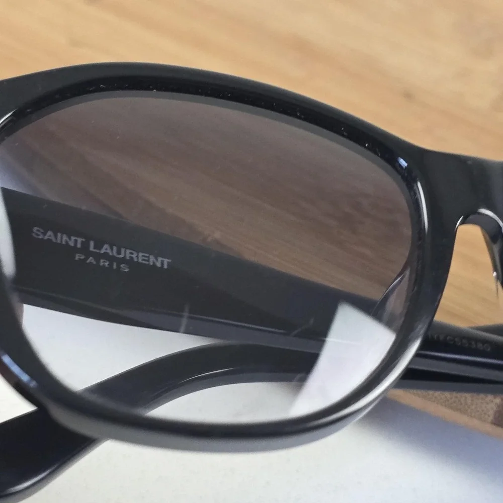 Saint Laurent SL M8/FN Sunglasses Womens 57-15 Black Gray Cat Eye Gradient Japan - Picture 13 of 16